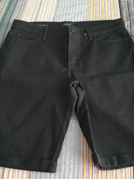 NYDJ Pants - NYDJ Lift & tuck technology black Denim Shorts cuffed bottom Size 14